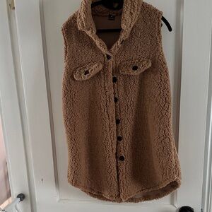 SHEIN Brown Fleece Vest